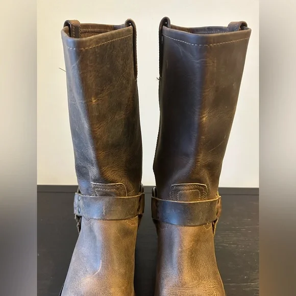 Frye Harness 12R Brown Leather Boots Square Toed Women’s Size 10 M - Picture 6 of 10